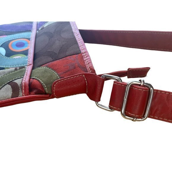 Patchwork Crossbody Bag Purse Multicolor Leather Canvas Suede Fun Cute Summer - Picture 10 of 13